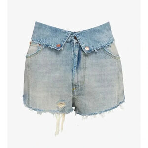 New Seroya Mason Shorts Denim Jean Mini Cutoff in Palermo Blue 25